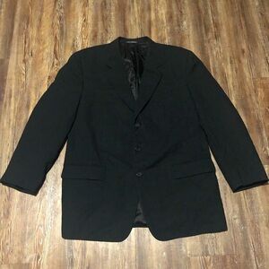 Corneliani Blazer Men's 54R Black 3 Button Made in Italy Sport Coat Virgin Wool